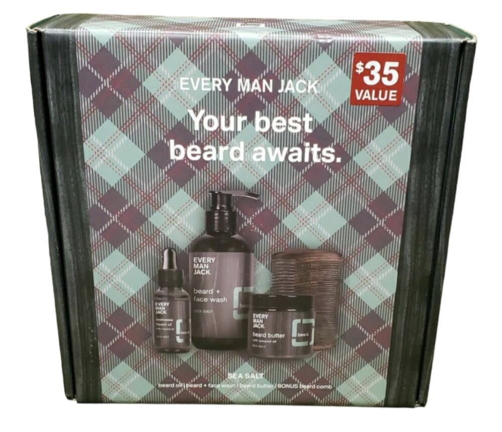 Every Man Jack Mens Sea Salt Beard Kit Including 4 Grooming Essentials